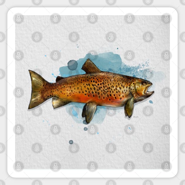 Swedish Brown Trout Sticker by MikaelJenei